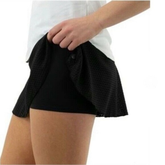 Lija Basic Tennis Multi Panel Skirt Black Pickleball XL - Picture 2 of 4